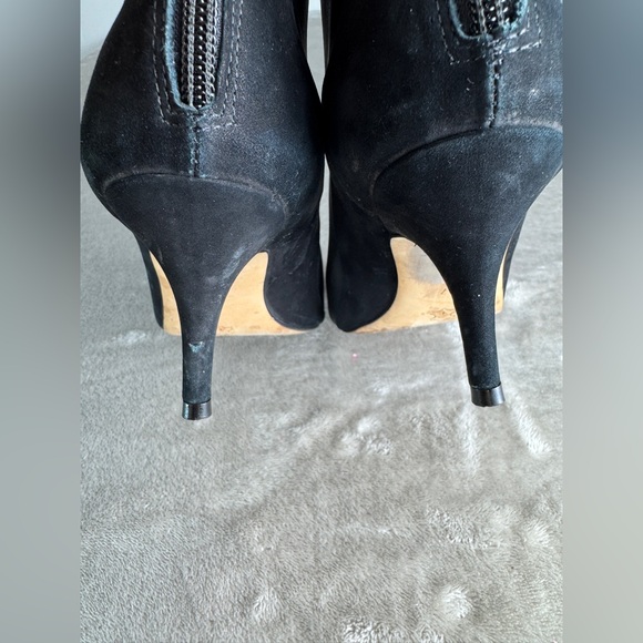 Loeffler Randall‎ Reese Bootie Black Leather/Suede - Size 7 Heel Sexy Minimalist - Picture 7 of 11